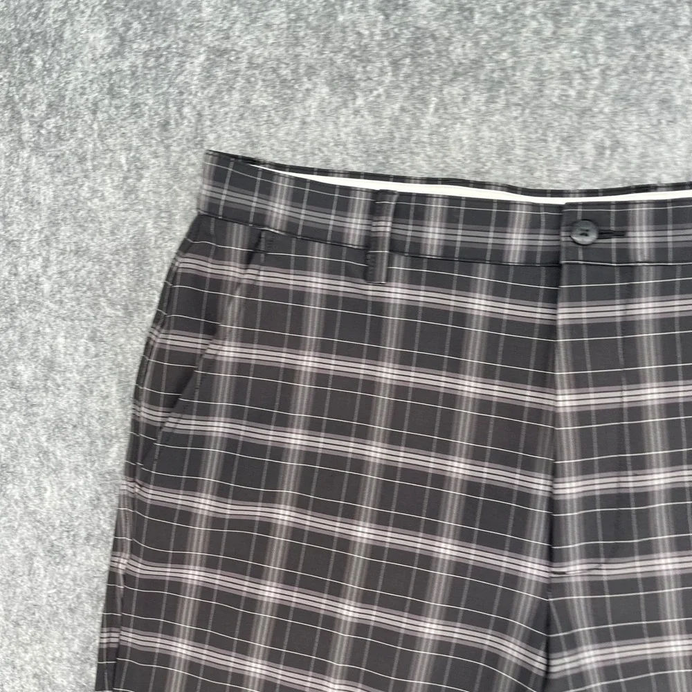 Footjoy Short Mens 34 Brown Plaid Golf Performance Flat Front FJ
